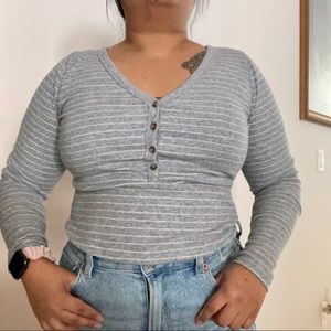 Old Navy Ribbed Long Sleeve Henley size M